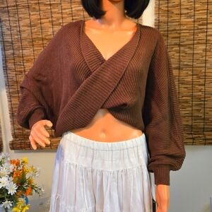 MM By My Michelle Cropped Sweater Dolman Sleeves